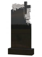 Памятник №216 из черного гранита с крестом